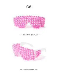 Fashion colorful steampunk sunglasses women trend fancy pearl oversized party glasses female vintage eyewear oculos shades