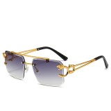 8034 Fashion Square Rimless Gafas De Sol Para Mujer Luxury Gafas De Sol Hombre Designer Sunglasses Uv400