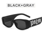 2022 Custom metal logo Fashion Luxury Women Men Punk Rectangle Sun Glasses Small Frame Square Sunglasses