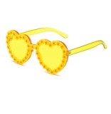 2023 Kids Cute Colors Diamond Flower UV400 Sunglasses Adult Or Kids Acrylic Heart Shaped Sunglasses Female Fashion Sunglasses