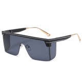 New style famous brand sun glasses big box frameless one-piece female protective sunglasses for women