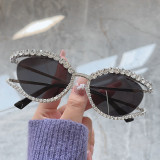 Futuristic 2023 Ladies Oval Shades Sun Glasses Small Frame Trendy Bling Sunglasses With Diamonds Women