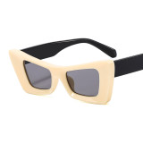 Unique Colorful cat eye Sunglasses Women Vintage patterned craft Fashion Square Sun Glasses Retro Men thick frame Shades