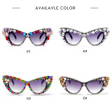 Euromonk  Luxury Oversized Bling Rhinestone Diamond Women Shades Sun Glasses Sunglasses
