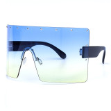2022 Oversized Sunglasses newest unisex anti-glare metal privacy shield style  women sunglasses