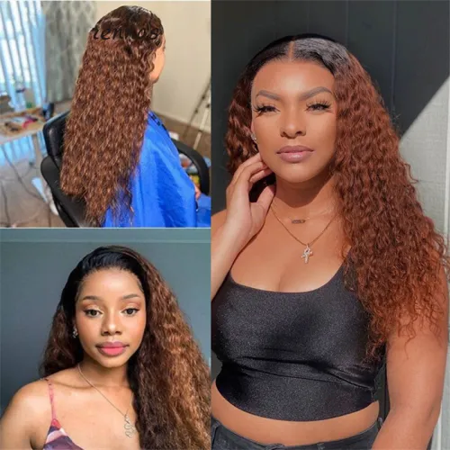 跨境human hair 1b33#前蕾丝真人发假发头套13*4 lace front wigs