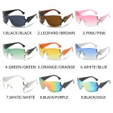 2023 new style fashion oversize rimless big frame women Y2K sunglasses