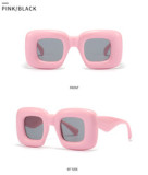 Candy Color 2023  Vintage Retro Shades Sun Glasses Sunglasses Female Lady Custom Logo Branded Y2K Inflated Square Sunglasses