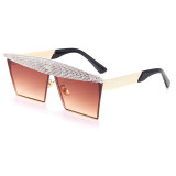 New wholesale oversized sunglasses luxury crystal diamond rhinestone sunglasses 2022