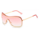 2023 Rimless oversized female shades eyewear one piece lens woman sunglasses fashionable outdoor y2k style metal sunglasses oem