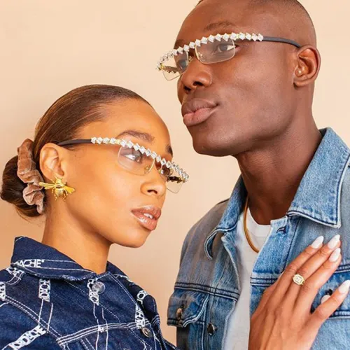 Diamond Rectangle Sun Glasses Women 2022 One Piece Sunglasses Men Luxury Brand Classic Sunglasses Rhinestone Glasses