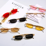 Finewell Rimless Diamond Sunglasses Women Rectangle Steampunk Sun Glasses Crystal Vintage Rhinestone Glasses Eyewear UV400