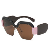 Lbashades  Vintage 2021 Red Pink Luxury Brand Sun Glasses For Female Rivet Big Frame Male Shades Oversized Sunglasses Women