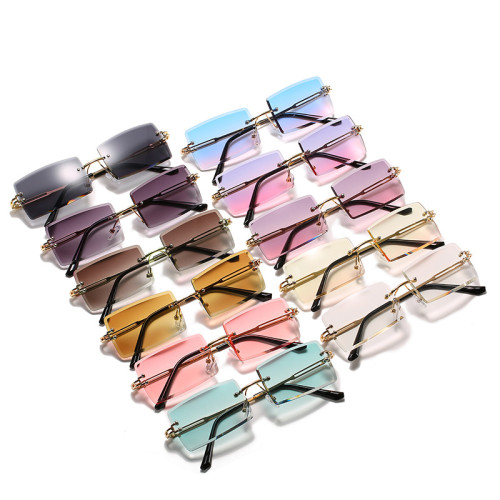 LBA Beat Fashion Square Rimless Frame Sunglasses Women 2020 Hot Sale Shades Sunglasses 2021 Hot Sale Street UV400 Unisex S Black