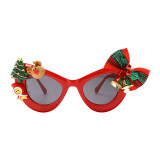 Trendy Cat Eye Winter Party Christmas Women Cute Sun Glasses Wholesale Plush Red Sunglasses