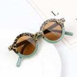 Baby comfortable sunglasses Leopard Print color retro round 1-8 years old children's summer travel sunglasses kids glasses
