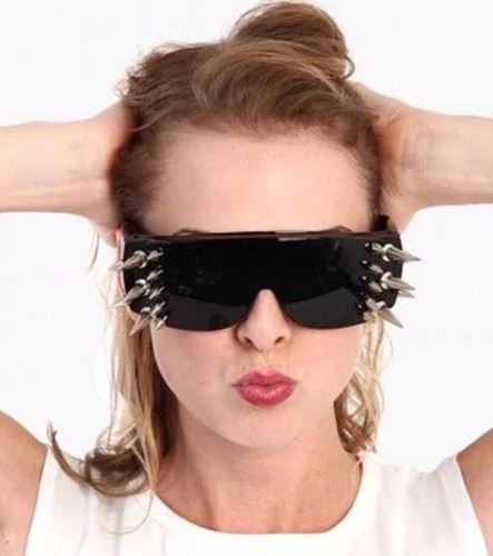 Fashion Windproof Sunglasses Women New Oversized Mirror Men Shades Glasses Luxury Brand Metal Rivet Futuristic Female Eyewear NX