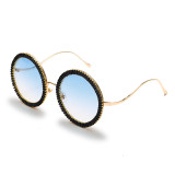 Luxury Brand Design Vintage Rimless Rhinestone Sunglasses Women Men Fashion  Lens Sun Glasses Shades for Female