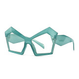 Lbashades Customize  Personality Polygon Oversized Optical Frames Big Blue Light Glasses Eyeglasses Frames Women Eye Glasses