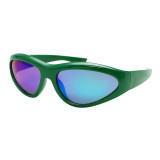 Popular Women's Green Frame Sunglasses Punk Sunglasses Unique Sports Sun Glasses Men UV400 Y2k Eyewear