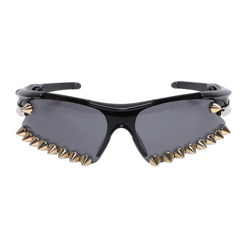 GUVIVI 2022 Men's Outdoor Sport Rivet Sunglasses Riding Windproof Steampunk Glasses For Man