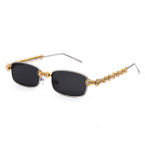 Finewell Rimless Diamond Sunglasses Women Rectangle Steampunk Sun Glasses Crystal Vintage Rhinestone Glasses Eyewear UV400