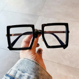 Lbashades Wholesale Designer Big Eye Wear Glasses Optical Personality Oversized Square Anti Blue Light Eyeglasses Frames Women