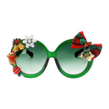 Trendy Cat Eye Winter Party Christmas Women Cute Sun Glasses Wholesale Plush Red Sunglasses