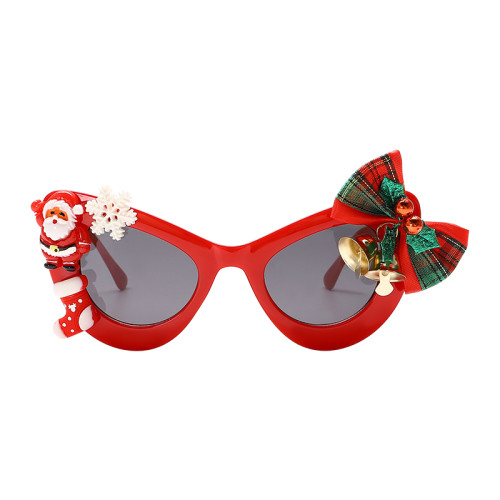 Trendy Cat Eye Winter Party Christmas Women Cute Sun Glasses Wholesale Plush Red Sunglasses