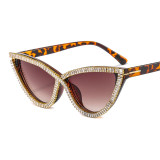 Diamond Cat Eye Sunglasses Women Brand Vintage Big Frames Sun Glasses Female Clear Lens Eyeglasses Oculos Lunette De Soleil Femm