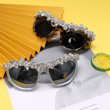2023 wholesale Fashion trend sunglasses popular Luxury handmade diamond designer rhinestone sunglasses for women