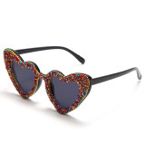 Sunglasses New Children Eyeglasses Fashion Love Parent-child Matching Peach Heart Popular Heart Glasses Wholesale