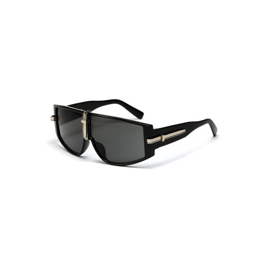 Sunglasses One-piece Metal Accessories Oversized Frame Riding Personality Sunglasses Women Sunglasses Trendy Men