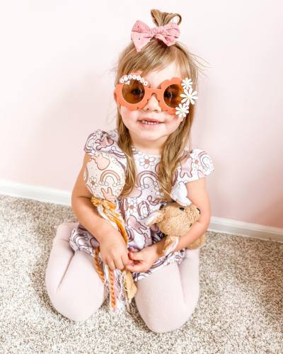 Children Round Alphabet Flower Sun Glasses Cute Cartoon Girls Boys Baby Sport Shades Eyewear Trends Glasses Kids Sunglasses