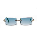 LBA Beat Fashion Square Rimless Frame Sunglasses Women 2020 Hot Sale Shades Sunglasses 2021 Hot Sale Street UV400 Unisex S Black