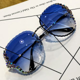 Lbashades  Big women's shades sunglasses trendy outdoor sun glasses rimless square sunglasses 2021