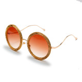 Luxury Brand Design Vintage Rimless Rhinestone Sunglasses Women Men Fashion  Lens Sun Glasses Shades for Female