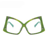 Popular Plastic Large Frame Butterfly Sunglasses Street Photography Fashion Blue - proof Glasses Frame Color Cat-eye Sunglasses