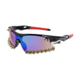 GUVIVI 2022 Men's Outdoor Sport Rivet Sunglasses Riding Windproof Steampunk Glasses For Man