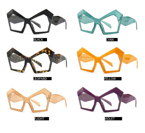 Lbashades Customize  Personality Polygon Oversized Optical Frames Big Blue Light Glasses Eyeglasses Frames Women Eye Glasses