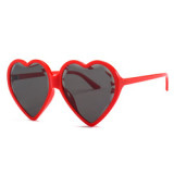 Women Luxury Heart Shaped Sunglasses Lovely Red Frame Unisex Eyeglasses Cute Party Travel Decoration Rainbow Color Glasses