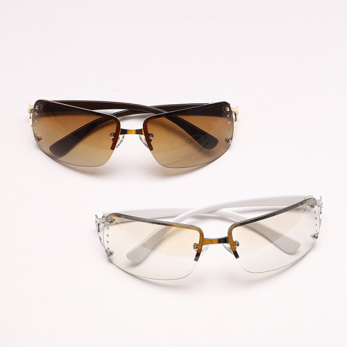 Luxury Fashion Gradient Sunglasses Shade for Women Square Vintage Sunglasses Brand Designer  CAT Eye Trendy OEM PC GV07025