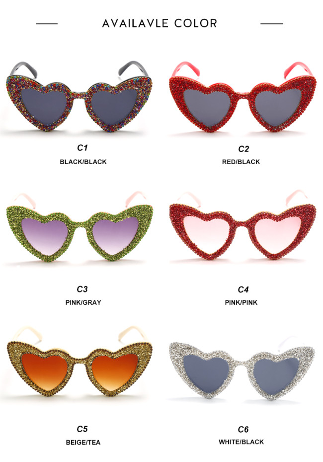Sunglasses New Children Eyeglasses Fashion Love Parent-child Matching Peach Heart Popular Heart Glasses Wholesale