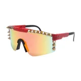 2022 Large Frame Dazzling Full Electroplated True Film Sport Sunglasses Plastic Steampunk One Cycling Sunglasses