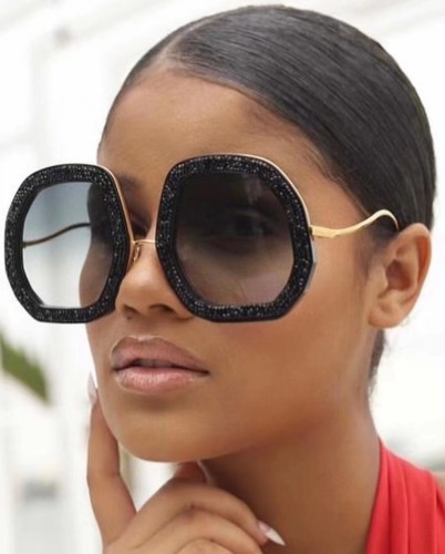 popular ins Luxury Oversized fashion Sunglasses Women 2022 Crystal Rhinestone Bling Sunglasses big shades ladies Oculos De Sol