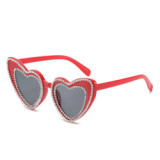 New Fashion Women Heart Shape diamond Sunglasses With Rhinestone Decoration Sun Glasses 2023