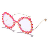 Fashion Hot Diamond Rhinestone Sunglasses Oversize Shades Ladies