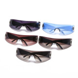 Wrap Around Oversized Luxury Brand Sun Glasses Men UV400 One Piece Shades Y2k Rimless Sunglasses Women Gafas De Sol