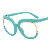 9051 trendy fashion flat top eye glasses eyeglasses frames candy color gradient eyeglasses oversized optical frames women
