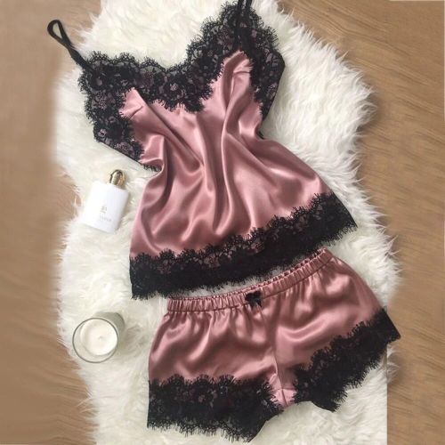 Sexy Pajamas Sets Feather Satin Nightgown Home Pijamas Ladies 3pcs Underwear Lounge Wear Sets Women Plus Size Women'S Sleepwear